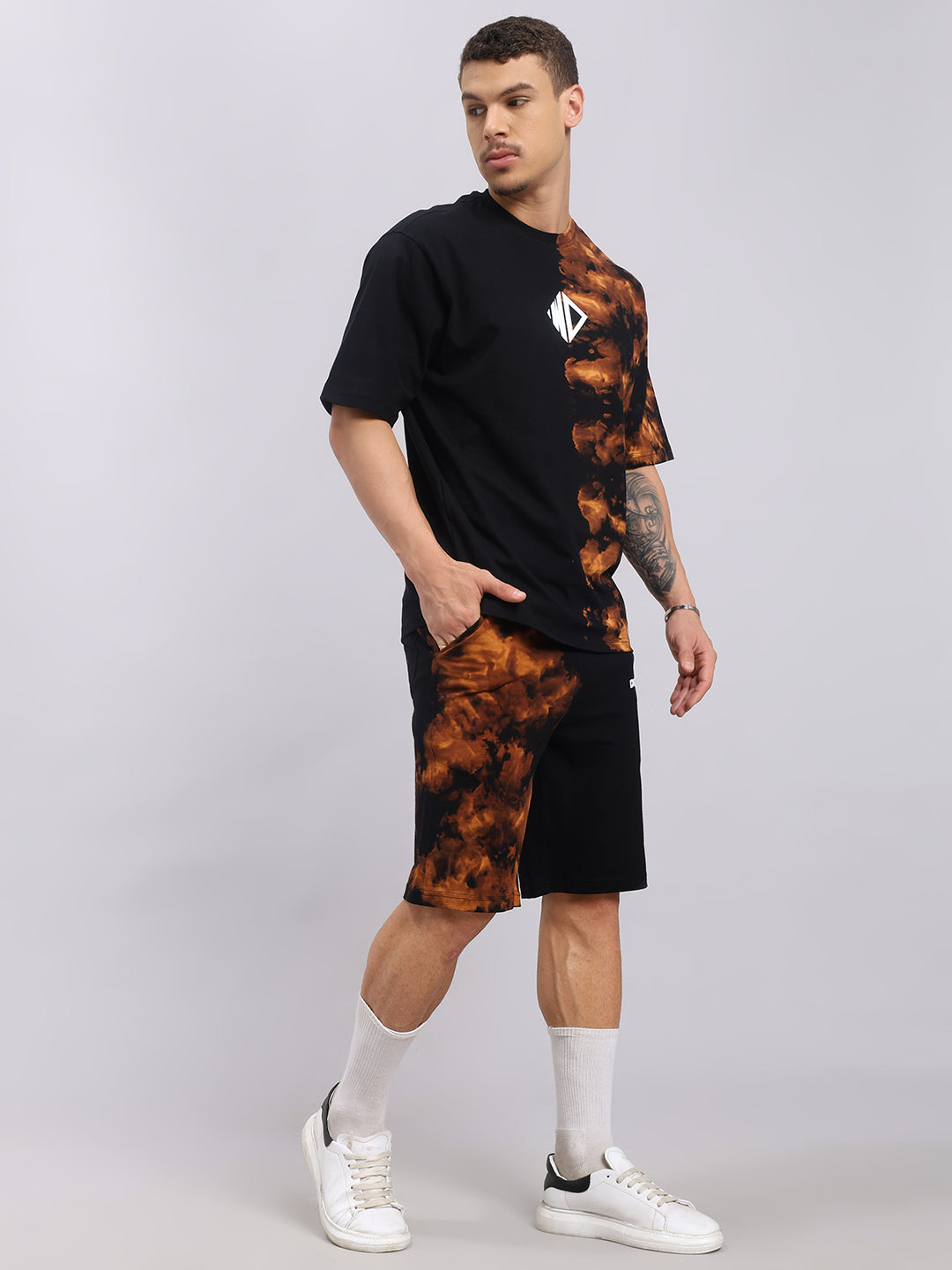 TRICKSTER TIE-DYE CO-ORD SET (BLACK)