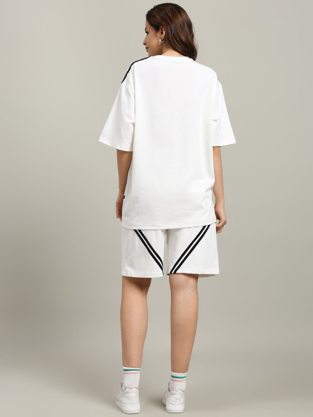 WOMEN'S STAR JUMPER SUMMER CO-ORD SET (OFF WHITE)