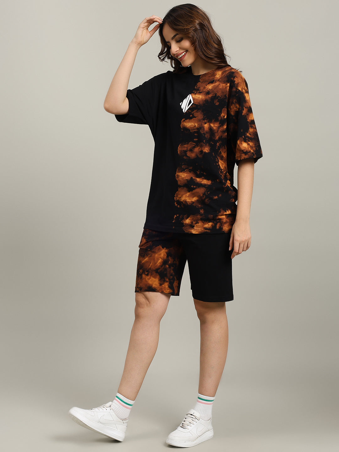 WOMEN'S TRICKSTER TIE-DYE CO-ORD SET (BLACK)