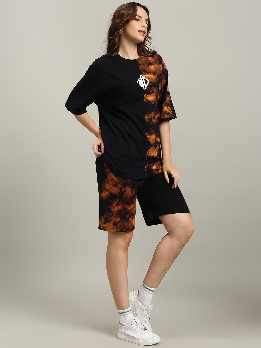 WOMEN'S TRICKSTER TIE-DYE CO-ORD SET (BLACK)