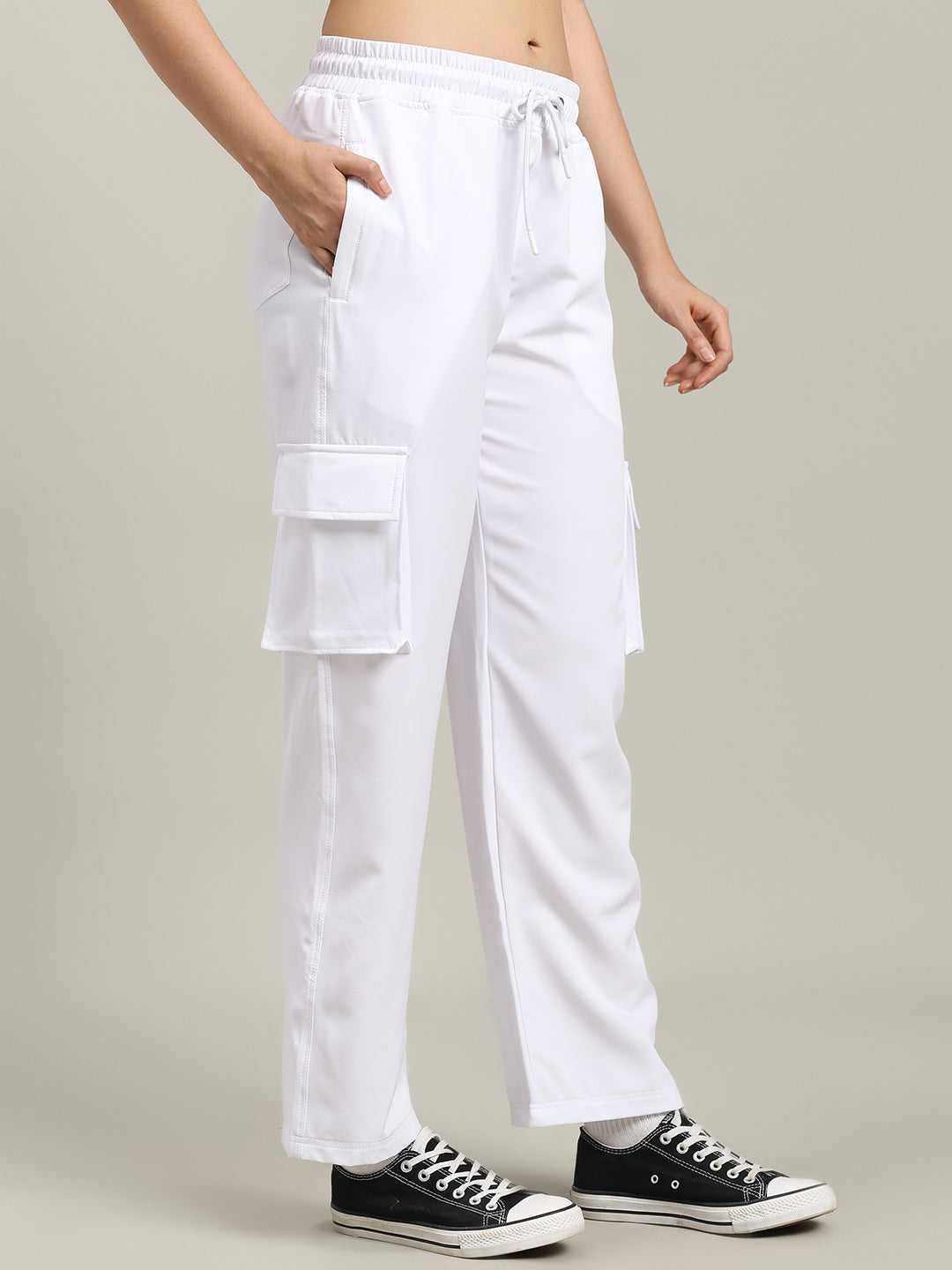 WOMEN'S CARMINE RELAXED FIT JOGGER (WHITE)