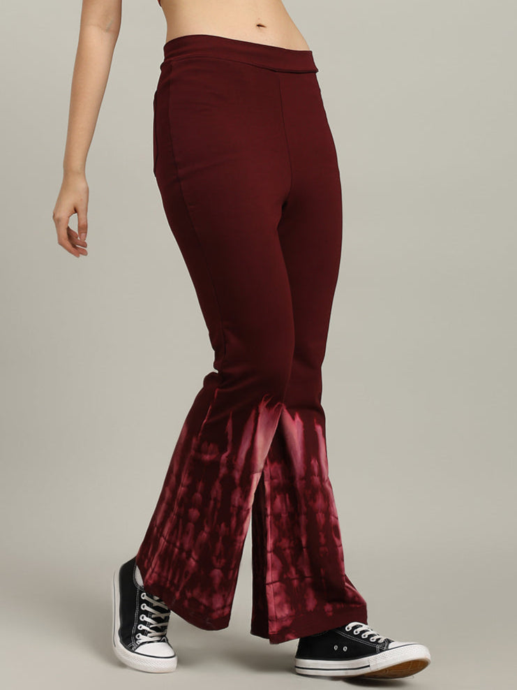 WOMEN'S MEMORIA BAGGY TIE-DYE JOGGER (MAROON)