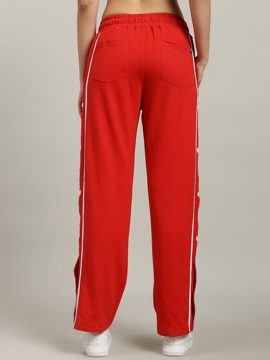 WOMEN'S CONTRAST PANEL JOGGERS (RED)