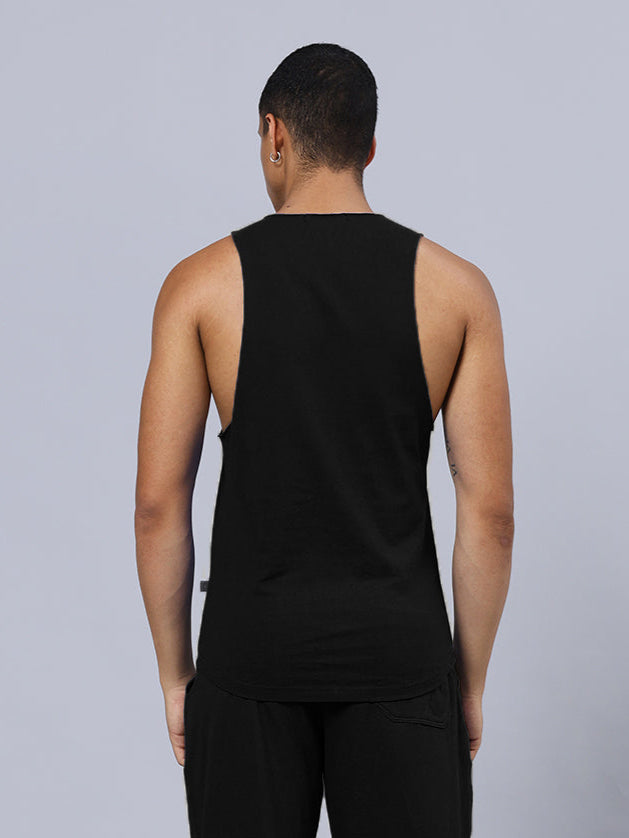 ANIMAL PRINTED GYM T-SHIRT (BLACK)