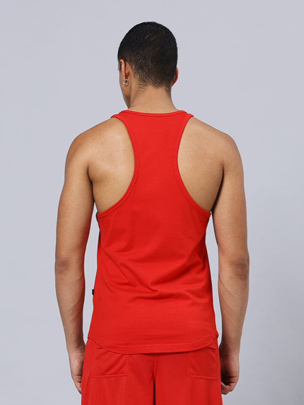 EXCUSES DON'T BURN CALORIES PRINTED GYM T-SHIRT (RED)