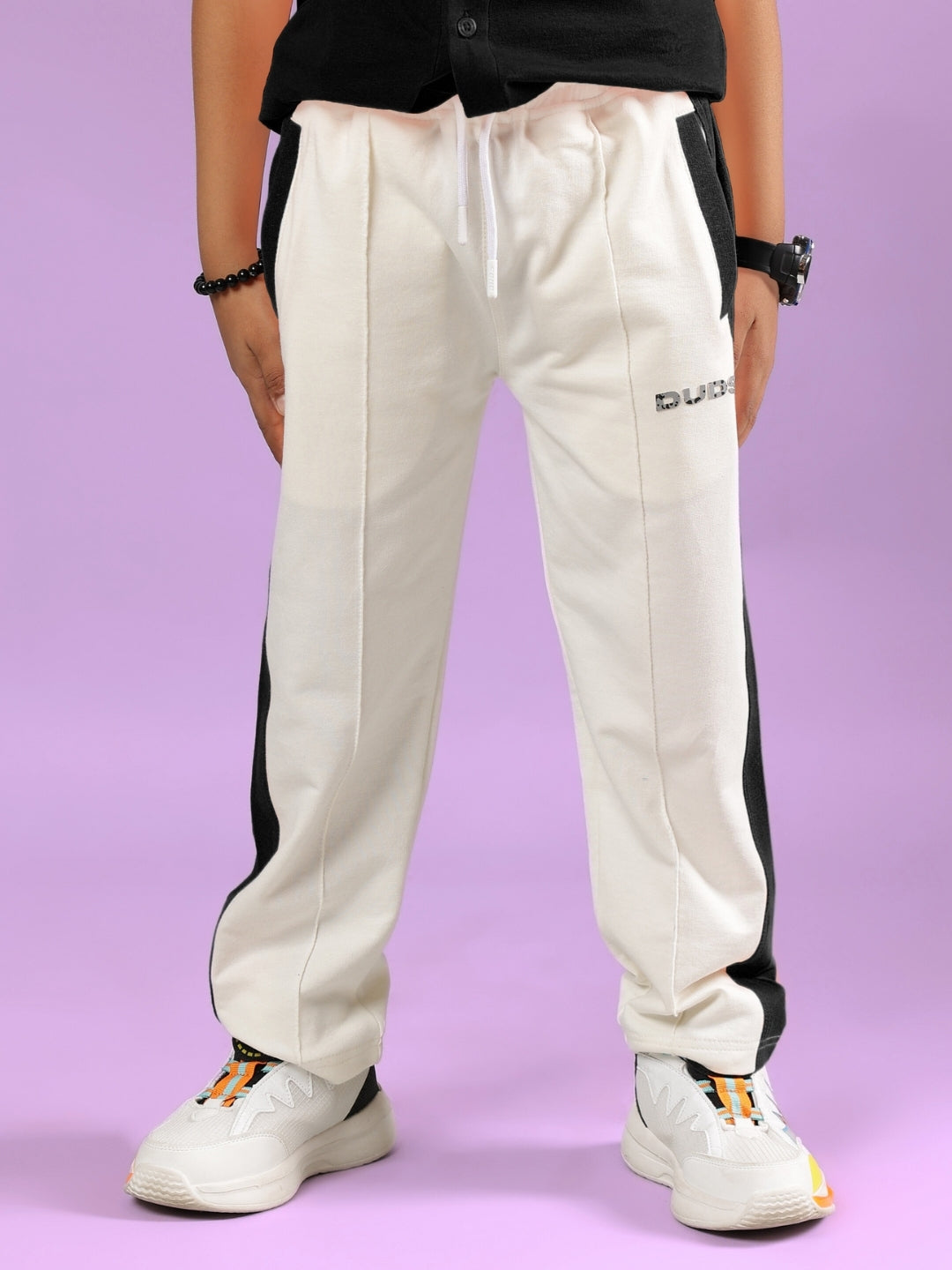 POWER KIDS CO-ORD FOR BOYS & GIRLS (BLACK-OFF-WHITE)