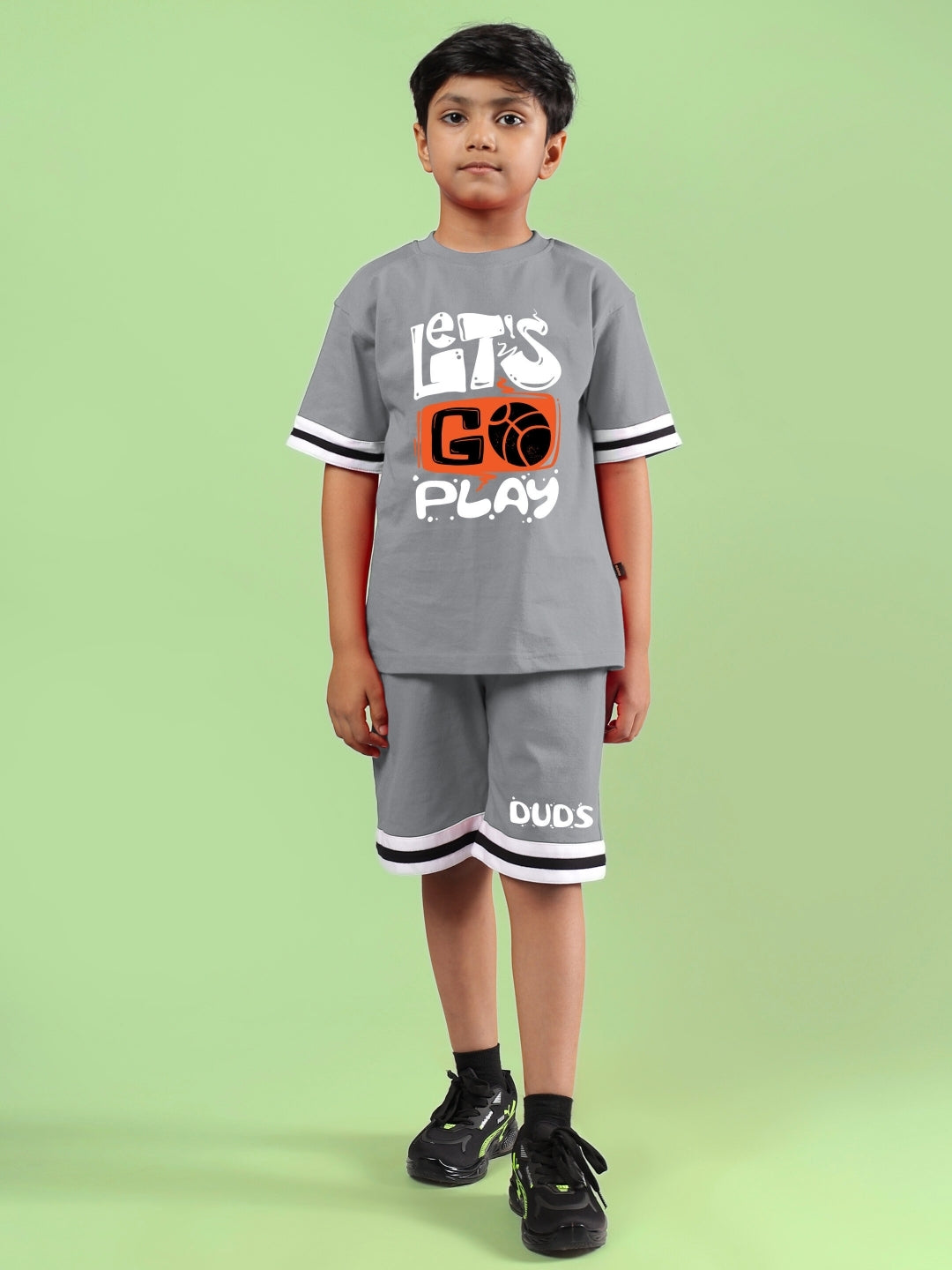 LETS GO PLAY SHORTS FOR BOYS & GIRLS (GREY)