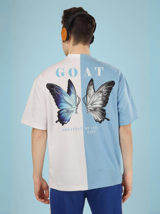 g o a t oversized t shirt sky blue white