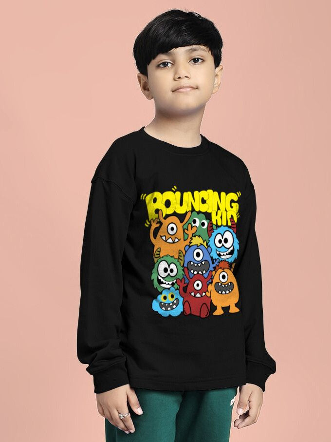 BOUNCING KID SWEATSHIRT FOR BOYS AND GIRLS BLACK