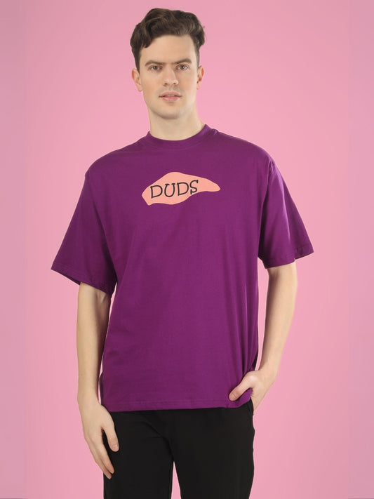 what wow over sized printed t shirt purple