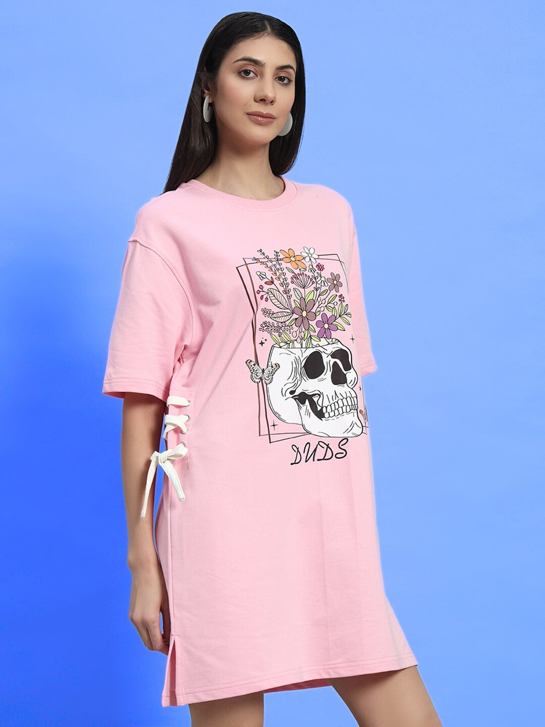 WOMEN'S SUGAR SKULL DRESS (BABY PINK)