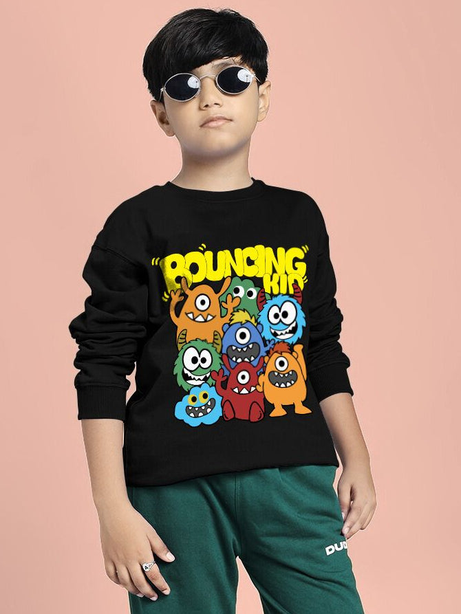 BOUNCING KID SWEATSHIRT FOR BOYS AND GIRLS BLACK