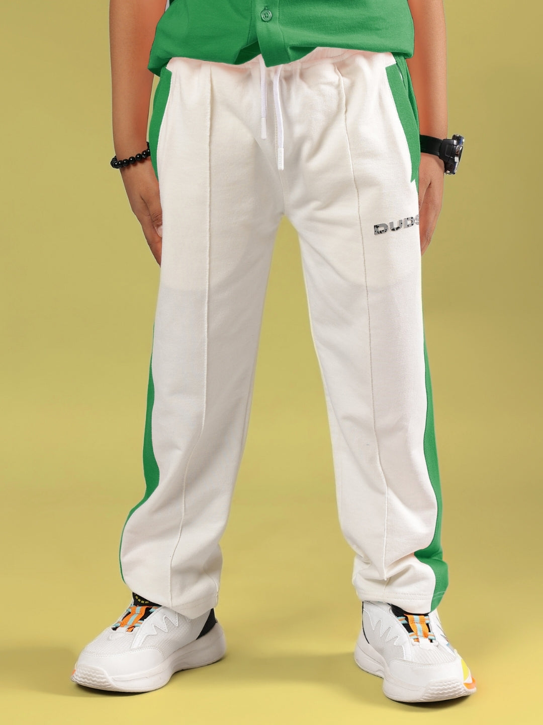 BREEZER JOGGER FOR BOYS & GIRLS (OFF WHITE-GREEN)