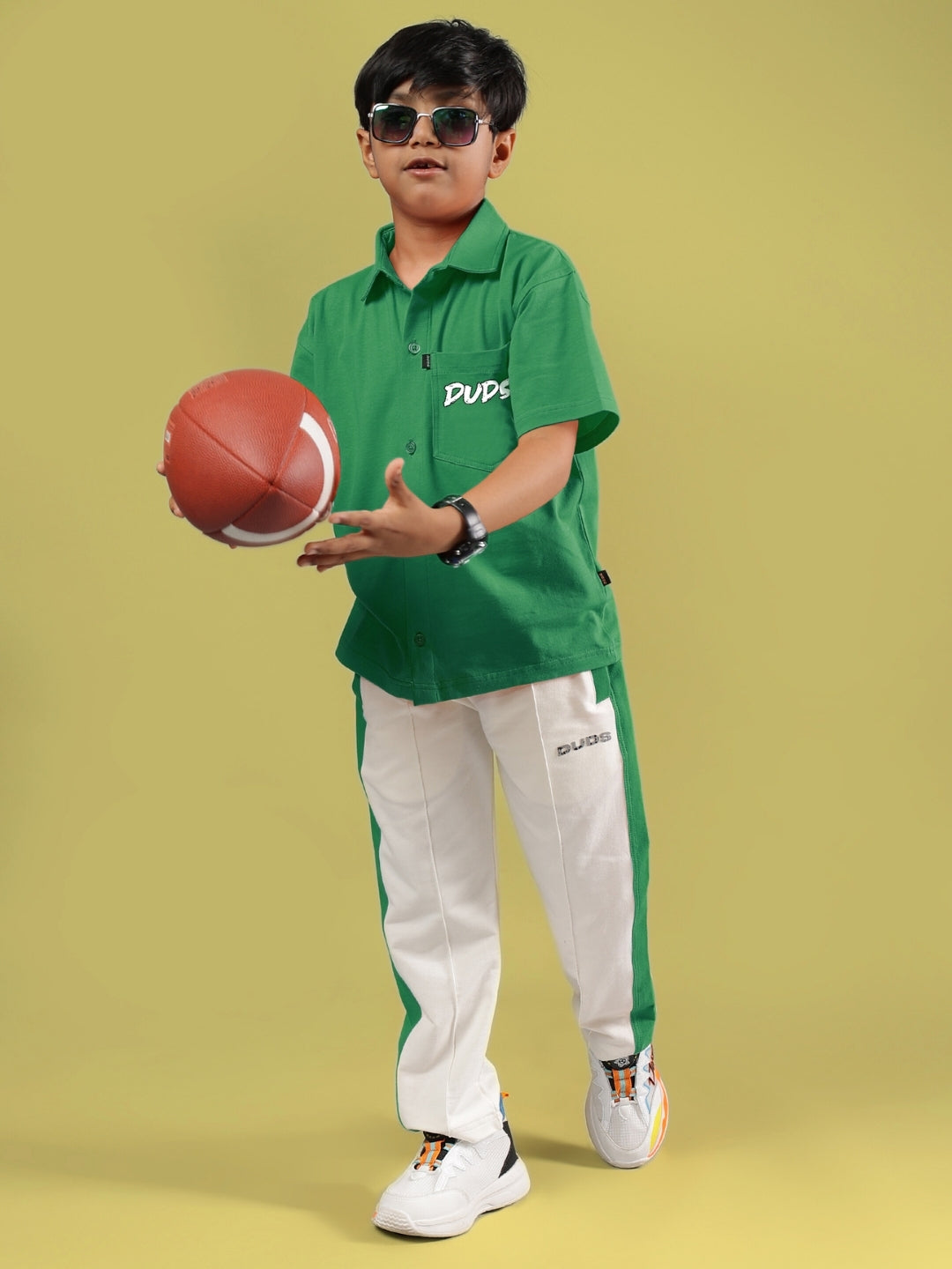 BREEZER JOGGER FOR BOYS & GIRLS (OFF WHITE-GREEN)