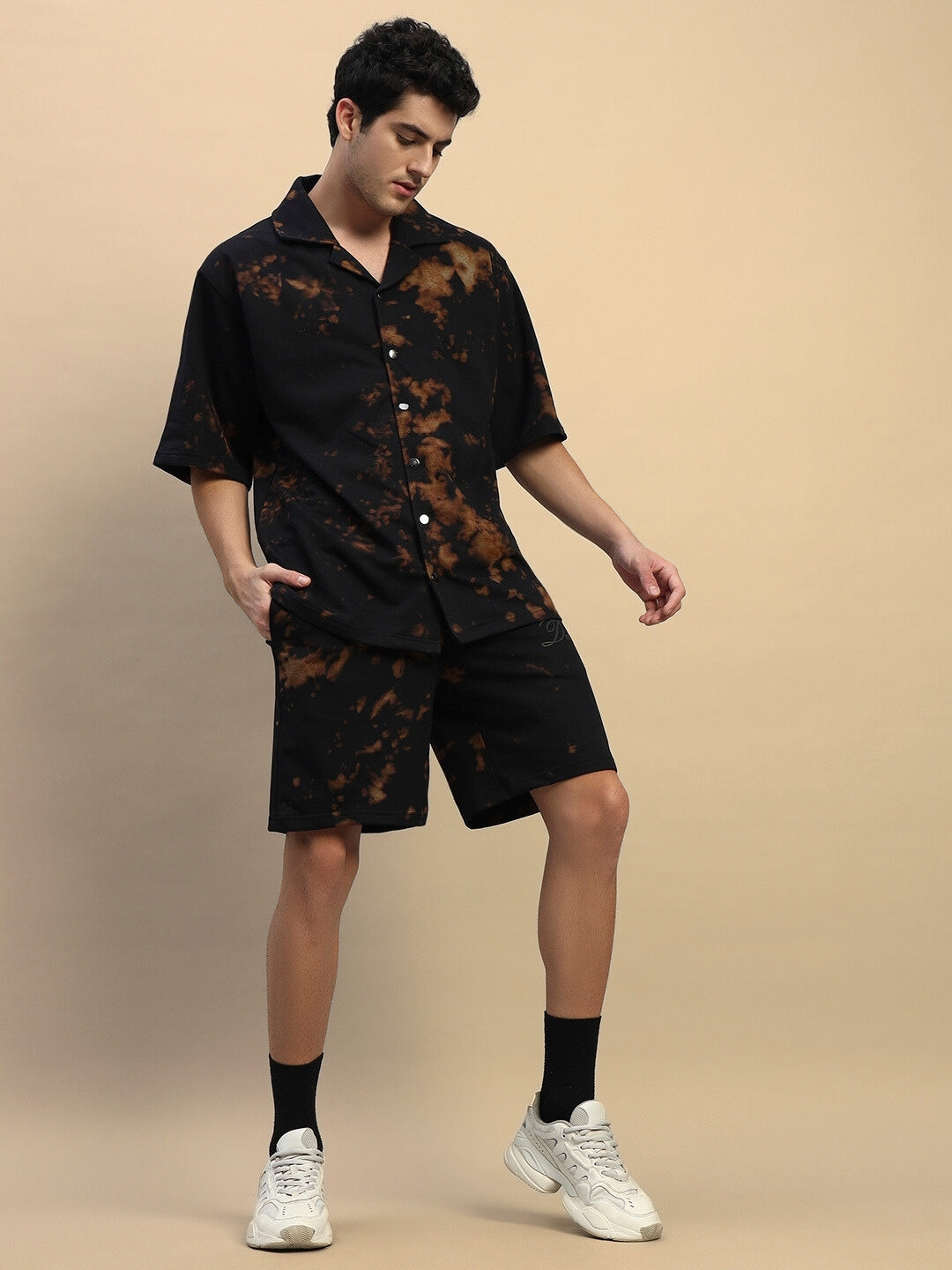 FEEL GOOD TIE-DYE CO-ORD SET (BLACK)