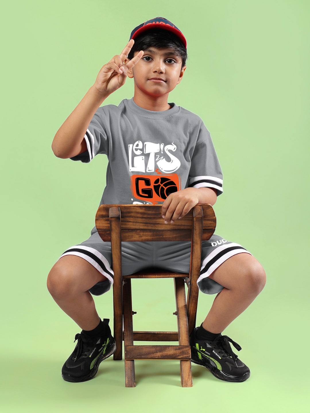 LETS GO PLAY SHORTS FOR BOYS & GIRLS (GREY)