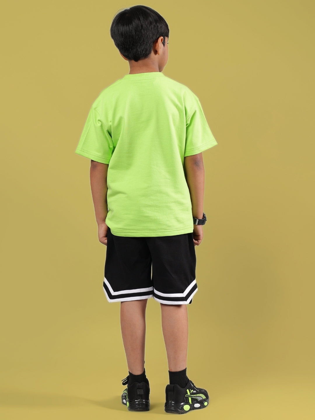 MUFFIN CO-ORD FOR BOYS & GIRLS (NEON GREEN-BLACK)