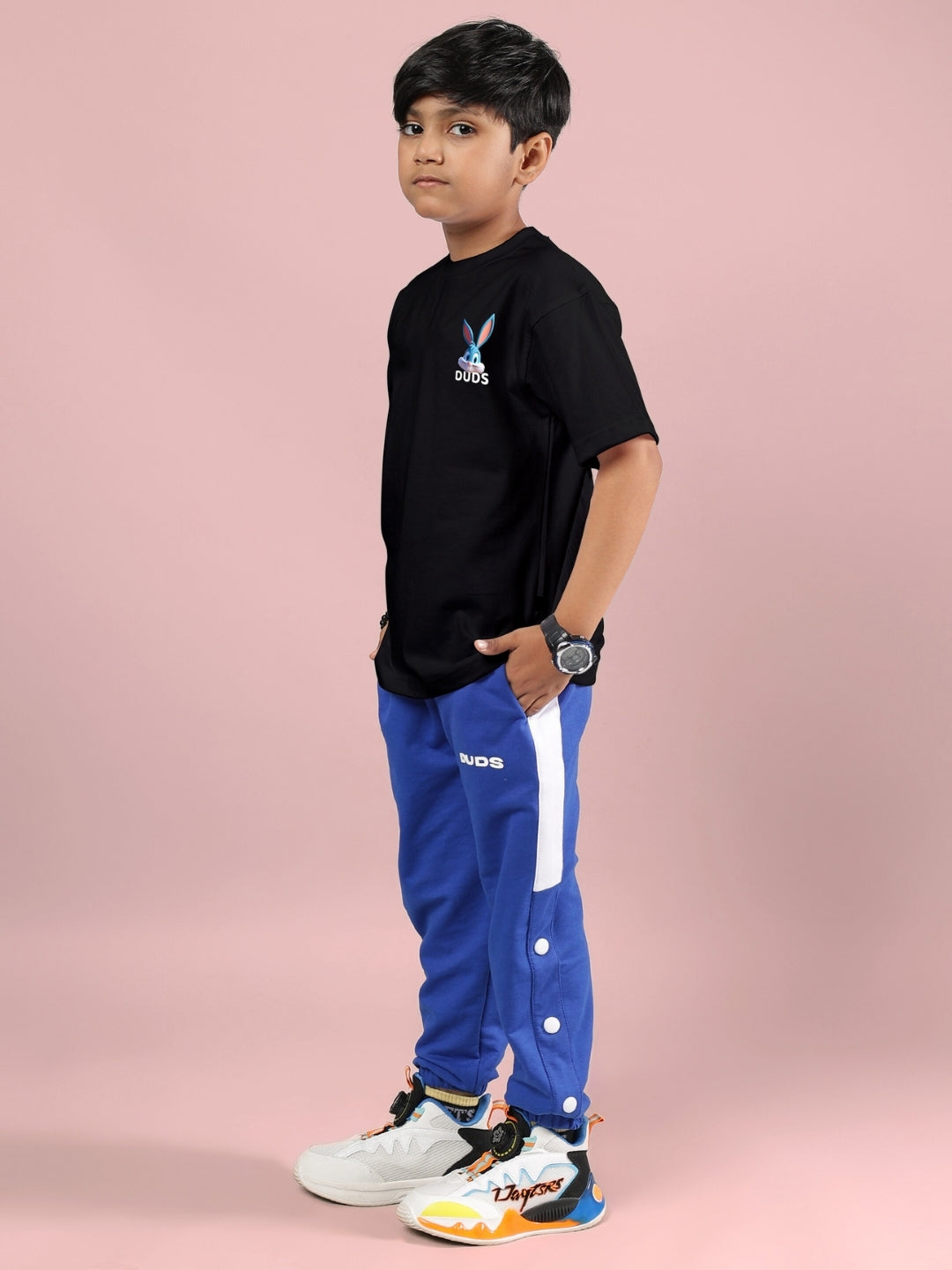 TINY TOON PRINTED CO-ORD FOR BOYS & GIRLS (BLACK-R BLUE)