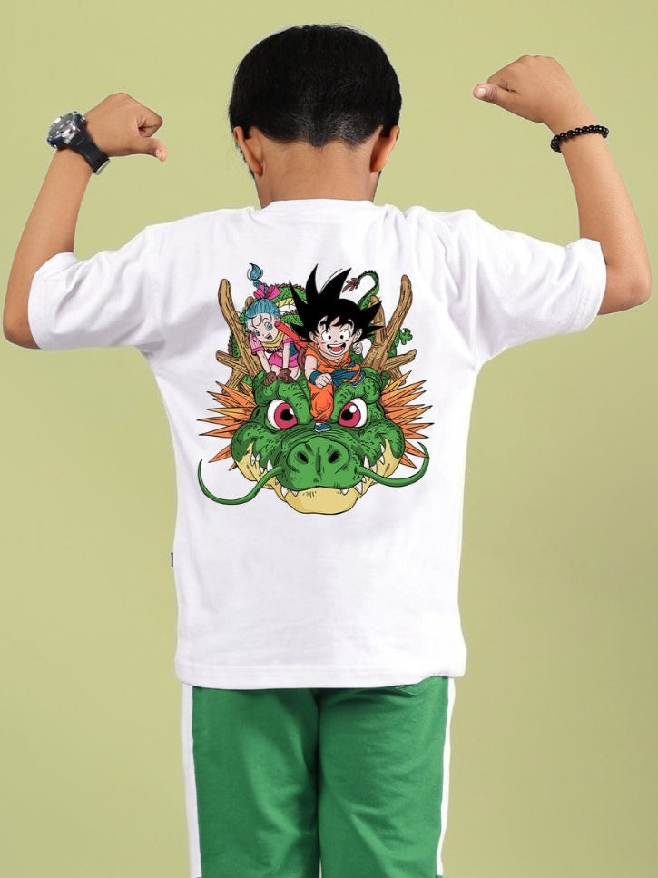 GOKU AND BULMA PRINTED T-SHIRT FOR BOYS & GIRLS (WHITE)