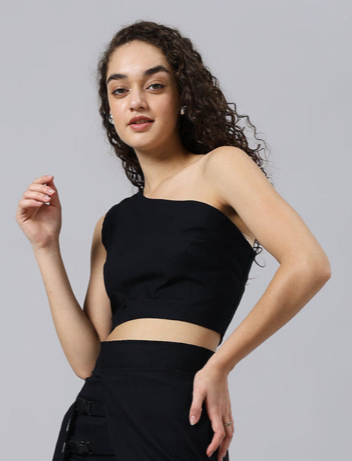 WOMEN'S COOKSEY CROP-TOP (BLACK)