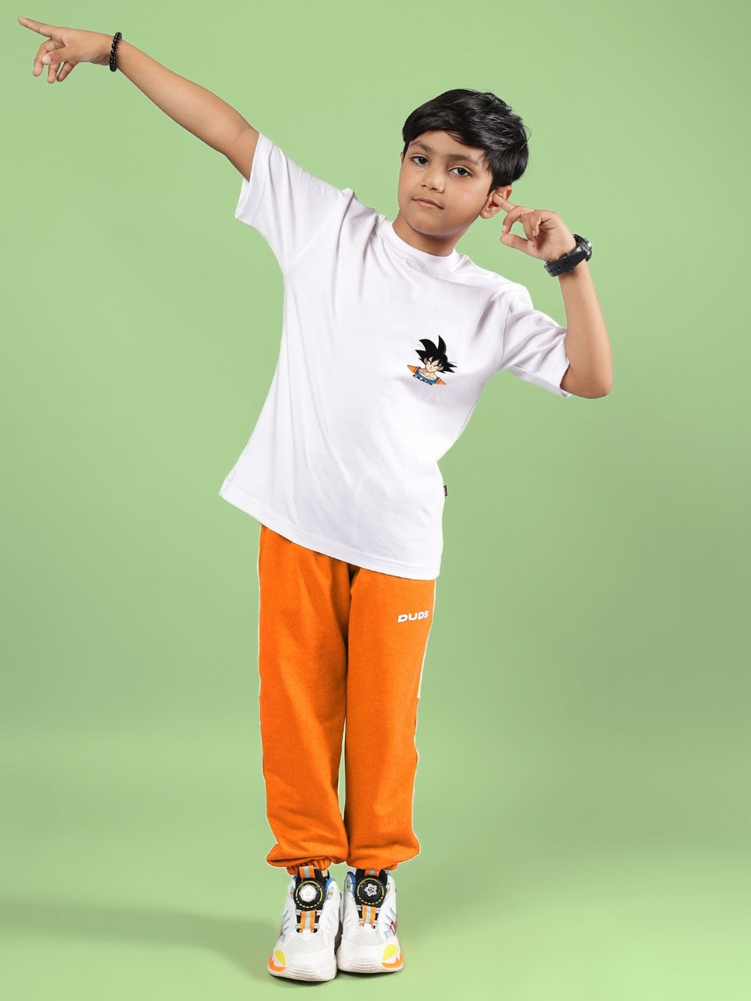 CROSSOVER CO-ORD FOR BOYS & GIRLS (WHITE-ORANGE)