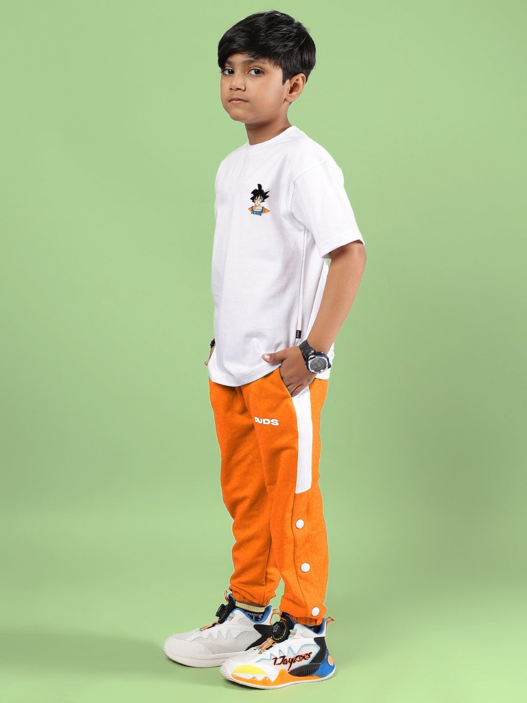 CROSSOVER CO-ORD FOR BOYS & GIRLS (WHITE-ORANGE)