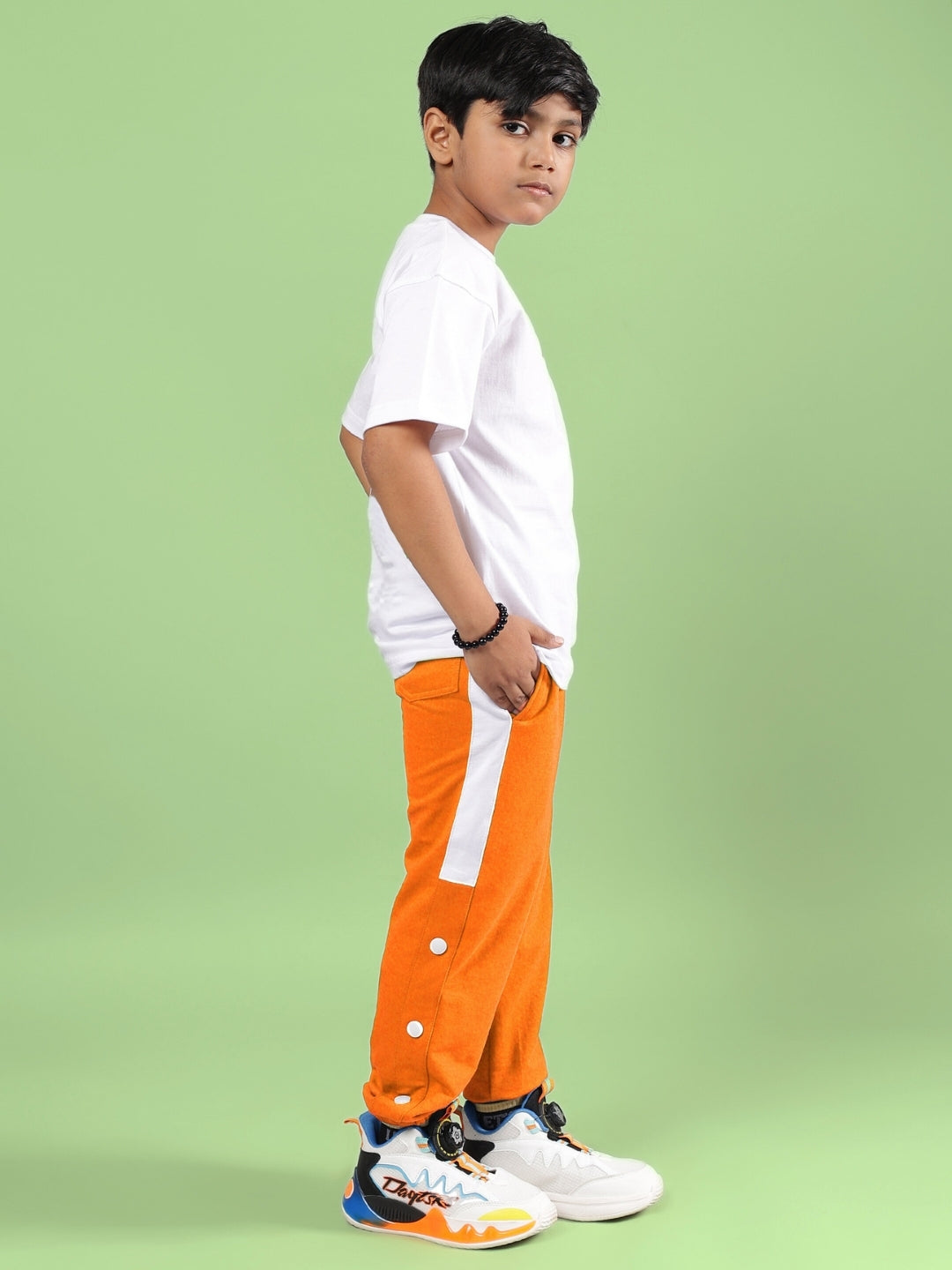CROSSOVER CO-ORD FOR BOYS & GIRLS (WHITE-ORANGE)