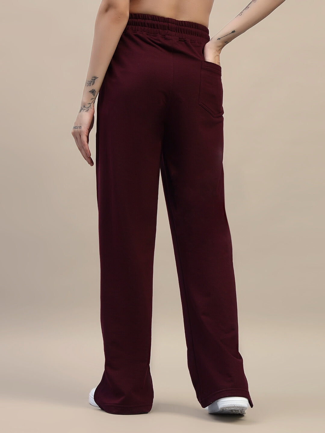 WOMEN'S ZION SIDE SLIT JOGGERS (MAROON)