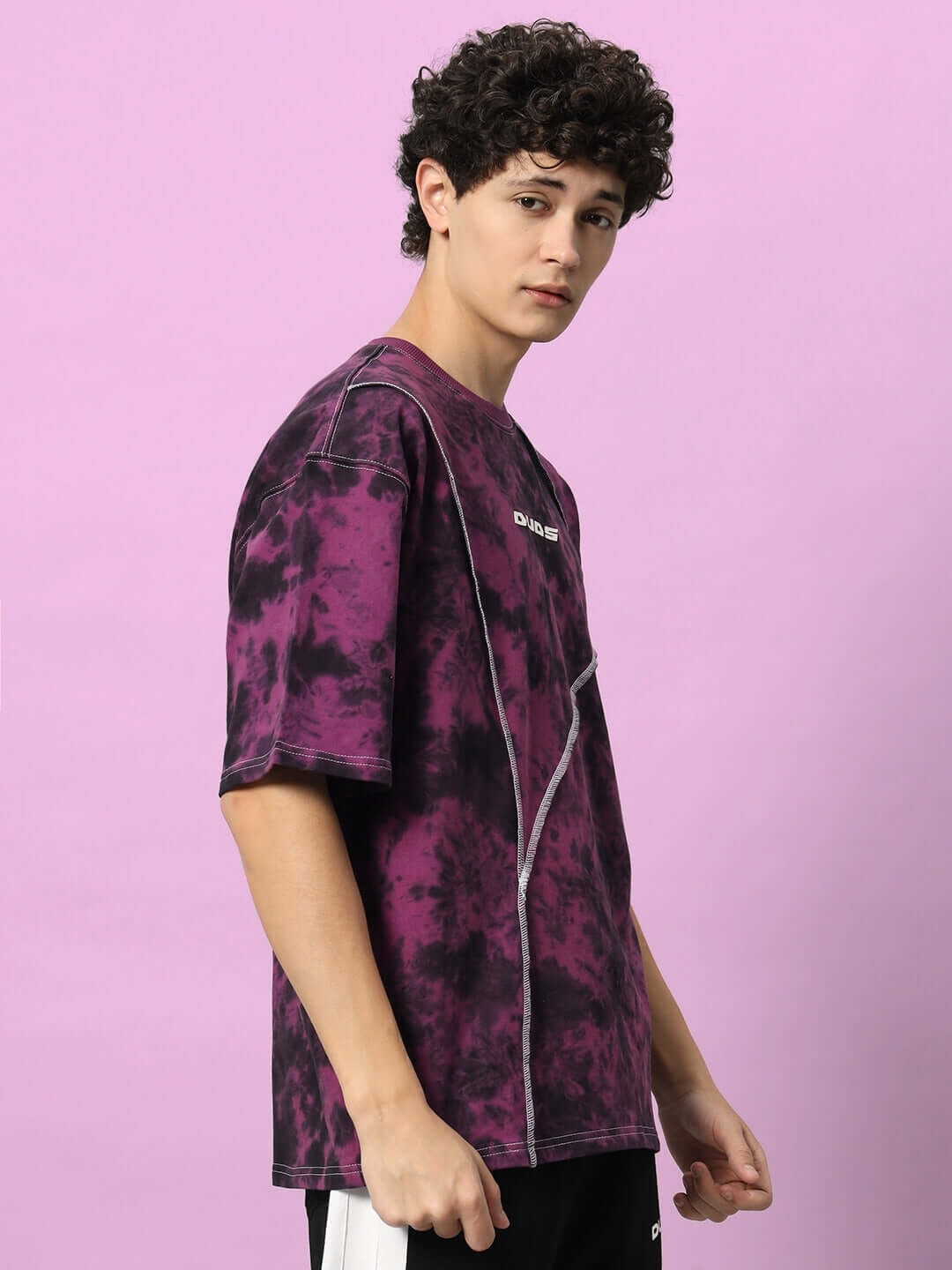 ICONIC TIE - DYE OVER - SIZED T - SHIRT PURPLE - T-shirt