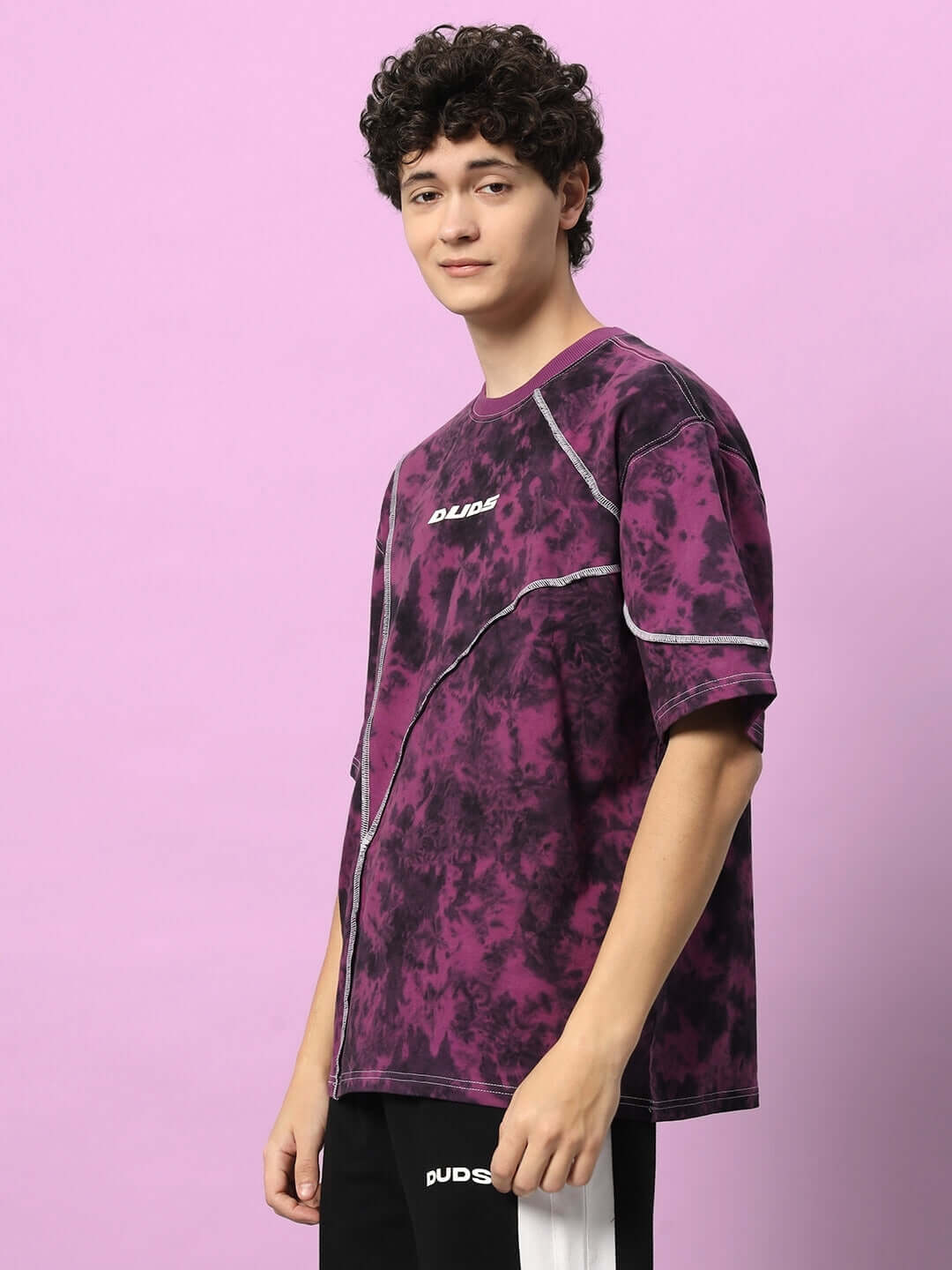 ICONIC TIE - DYE OVER - SIZED T - SHIRT PURPLE - T-shirt