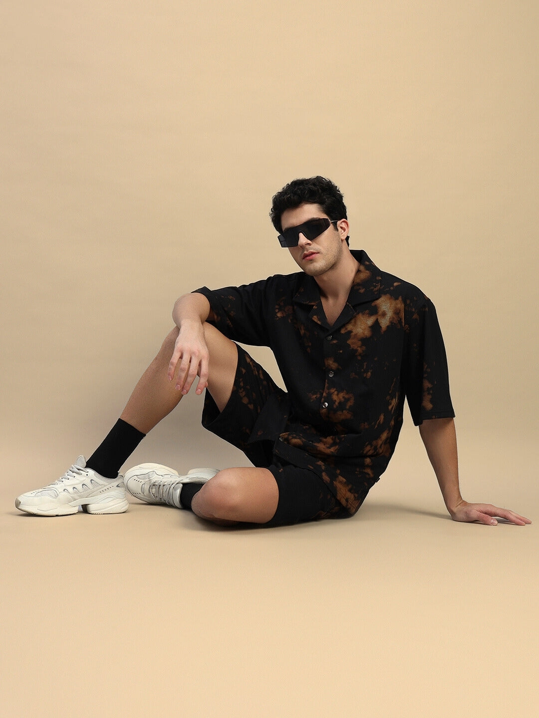 FEEL GOOD TIE-DYE CO-ORD SET (BLACK)