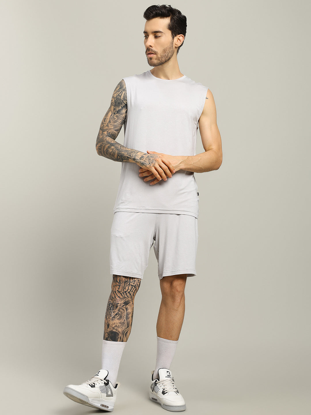 STRENGTH FREAK CO-ORD SET (LIGHT GREY)