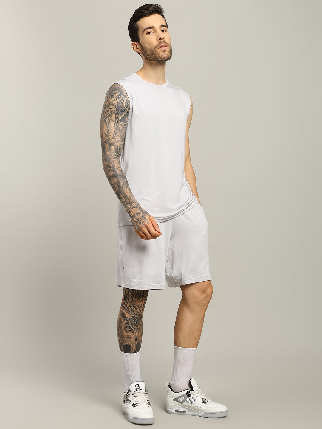 STRENGTH FREAK CO-ORD SET (LIGHT GREY)