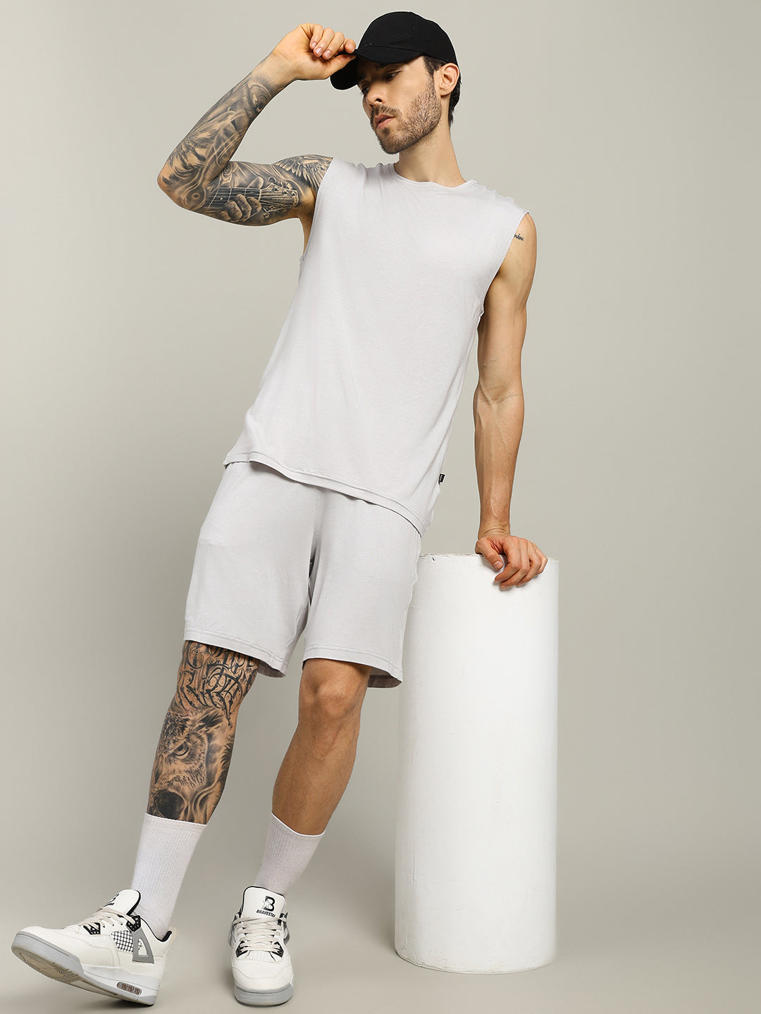 STRENGTH FREAK CO-ORD SET (LIGHT GREY)