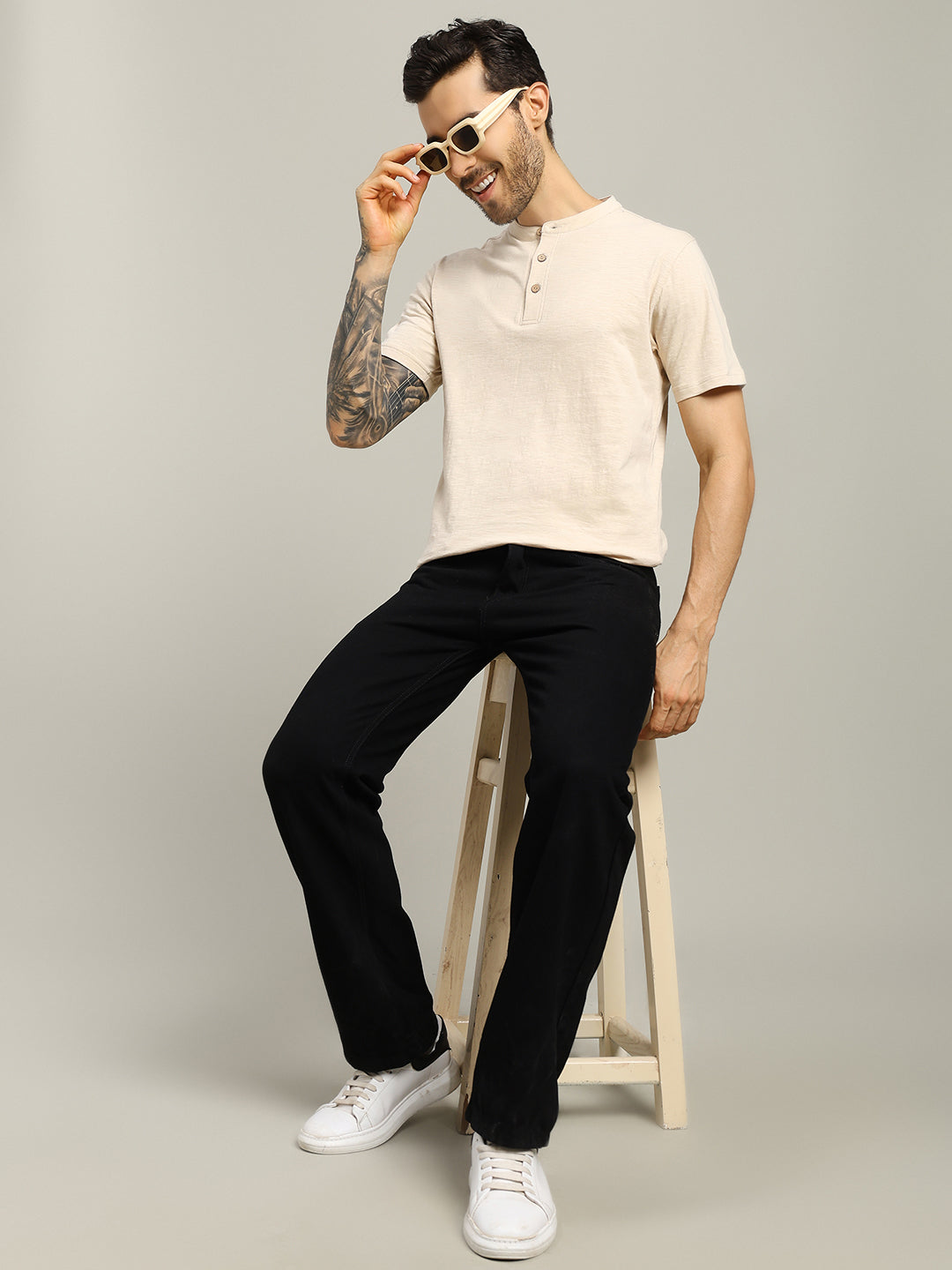 ALBET REGULAR FIT T-SHIRT (BEIGE)