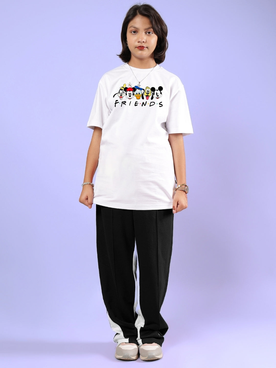 MICKEY AND FRIENDS CO-ORD FOR BOYS & GIRLS (WHITE-BLACK)