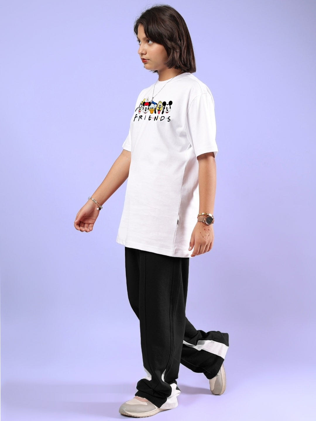 MICKEY AND FRIENDS CO-ORD FOR BOYS & GIRLS (WHITE-BLACK)