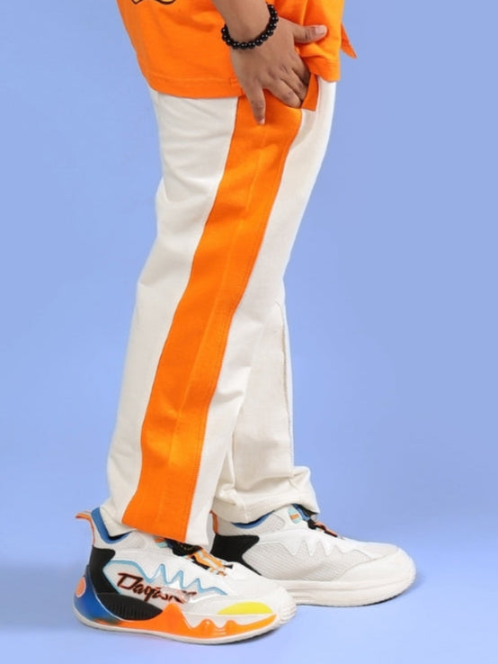 BREEZER JOGGER FOR BOYS & GIRLS (OFF WHITE-ORANGE)