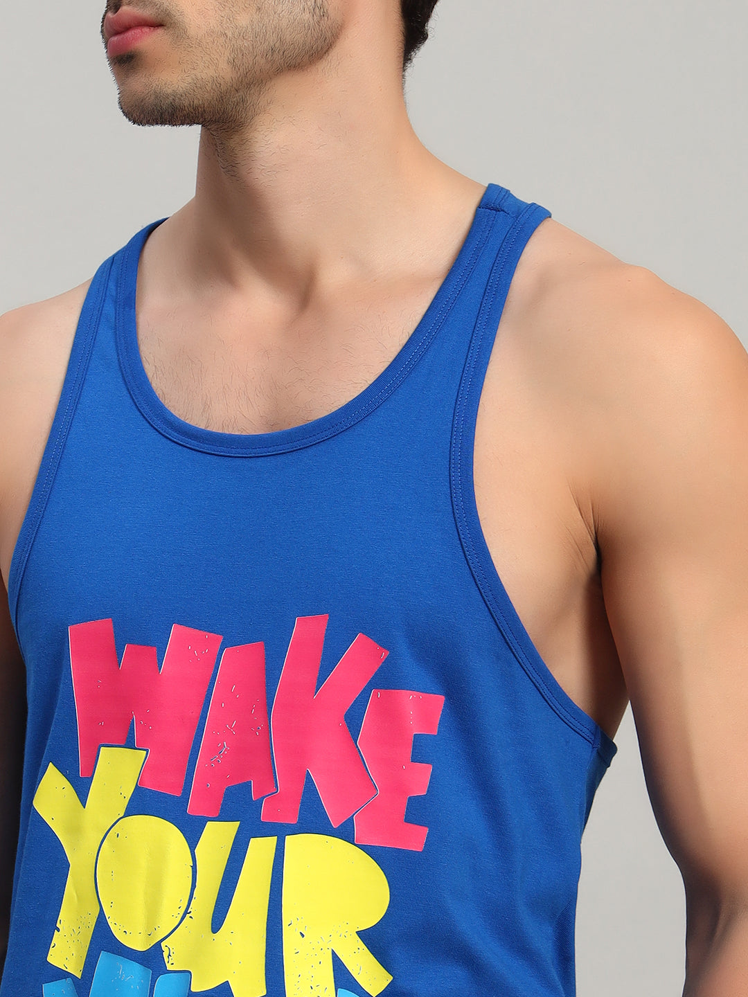 WAKE UP GYM T-SHIRT (ROYAL BLUE)