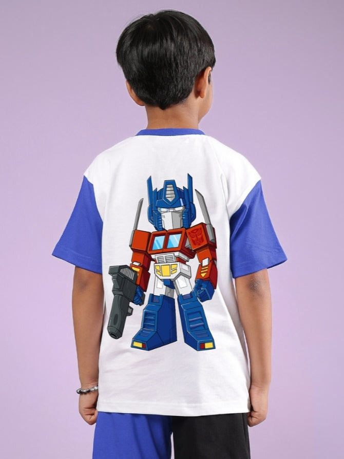 OPTIMUS PRIME T-SHIRT FOR BOYS & GIRLS (WHITE BLUE)