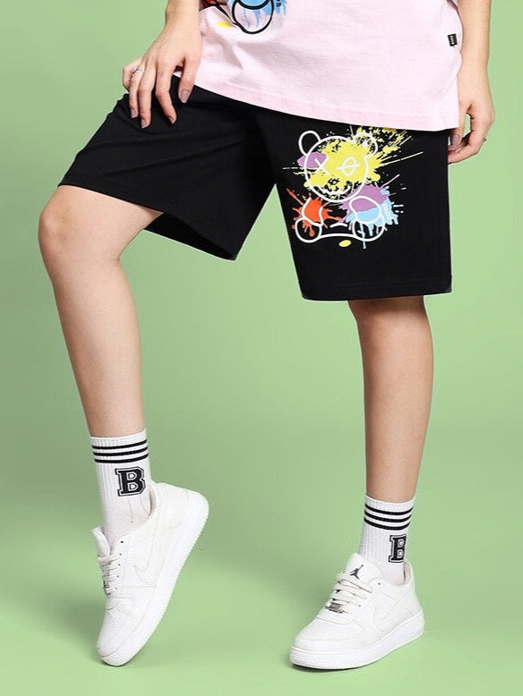 WOMEN'S BE KIND REGULAR FIT SHORTS (BLACK)
