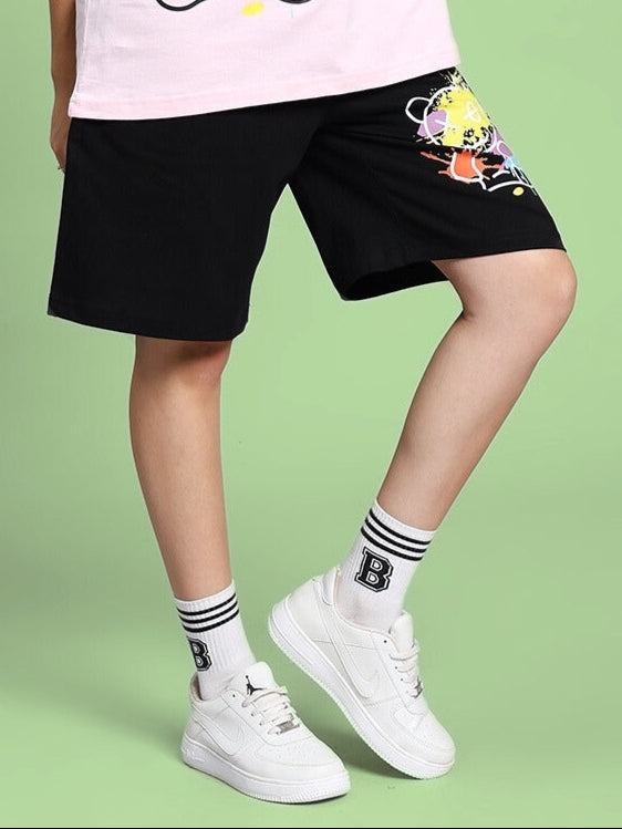 WOMEN'S BE KIND REGULAR FIT SHORTS (BLACK)