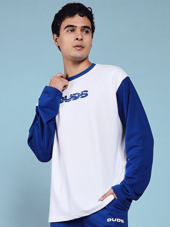 CELESTINE COOL SWEATSHIRT(WHITE-BLUE)