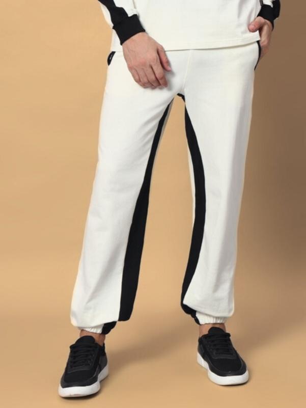 SPLINTER SIDE CONTRAST JOGGERS (OFF-WHITE BLACK)
