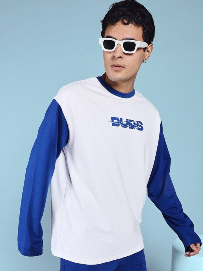 CELESTINE COOL SWEATSHIRT(WHITE-BLUE)