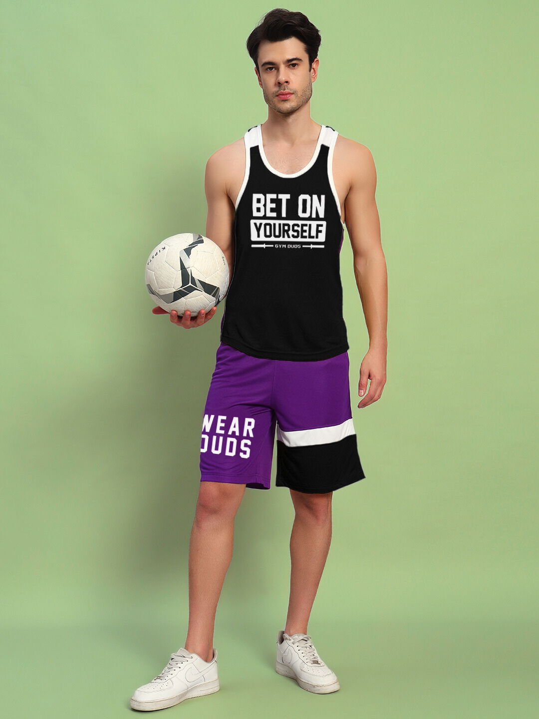 BET ON YOURSELF GYM CO-ORD SET (BLACK PURPLE)