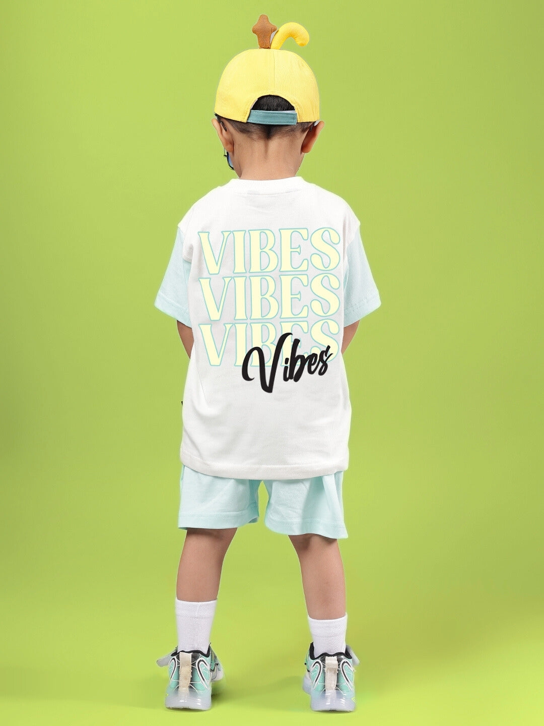 DUDS VIBES CO-ORD FOR BOYS & GIRLS (OFF WHITE-BLUE)