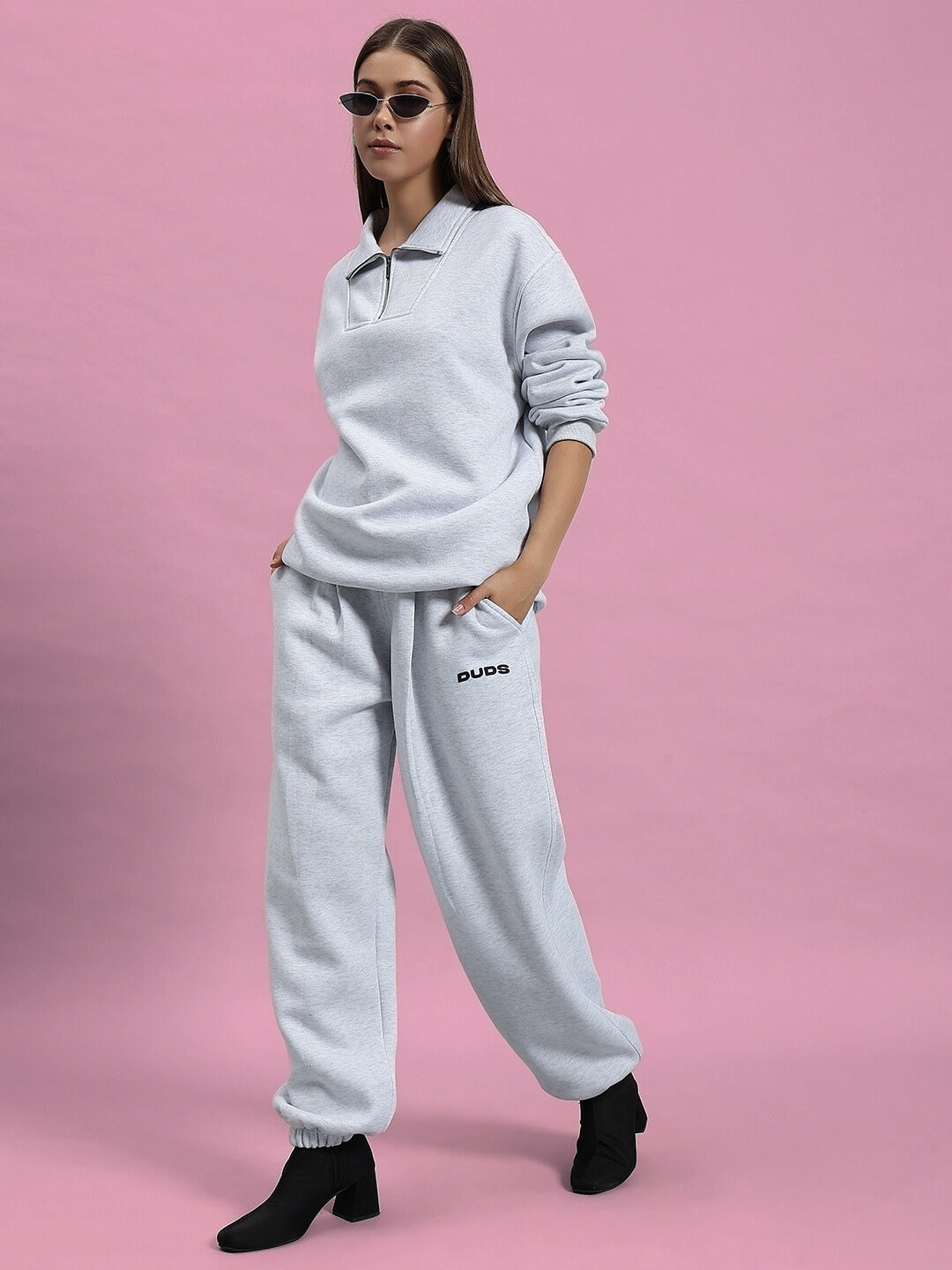WOMEN'S BONA-FIDE FLEECE CO-ORD (MELANGE GREY)