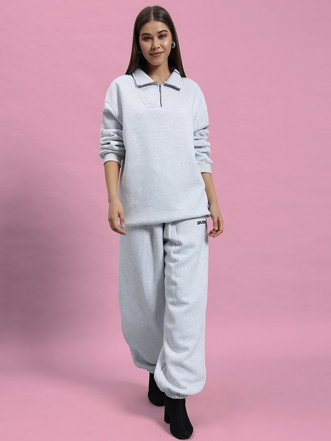 WOMEN'S BONA-FIDE FLEECE CO-ORD (MELANGE GREY)