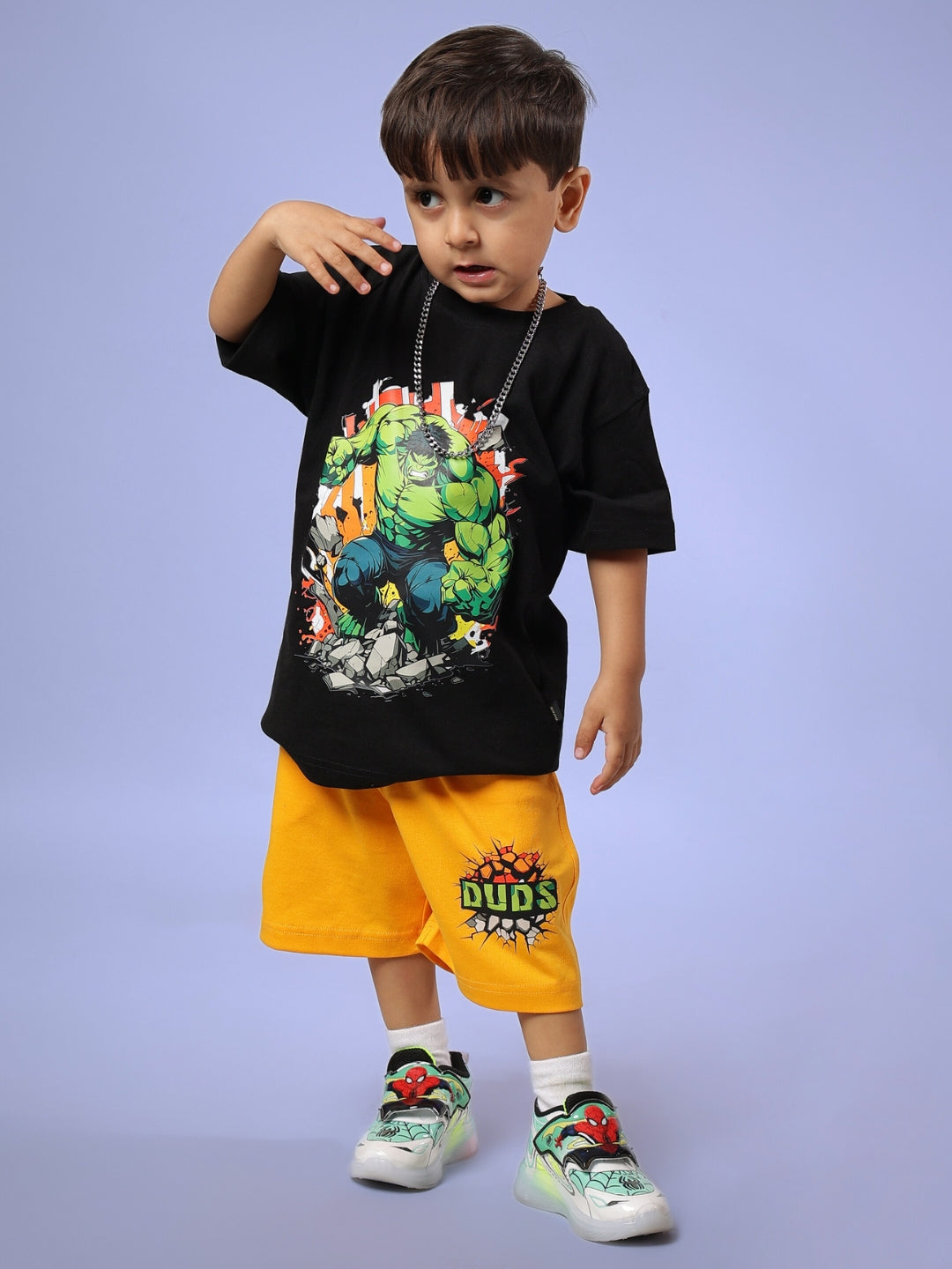 HULK CO-ORD FOR BOYS & GIRLS (BLACK-YELLOW)